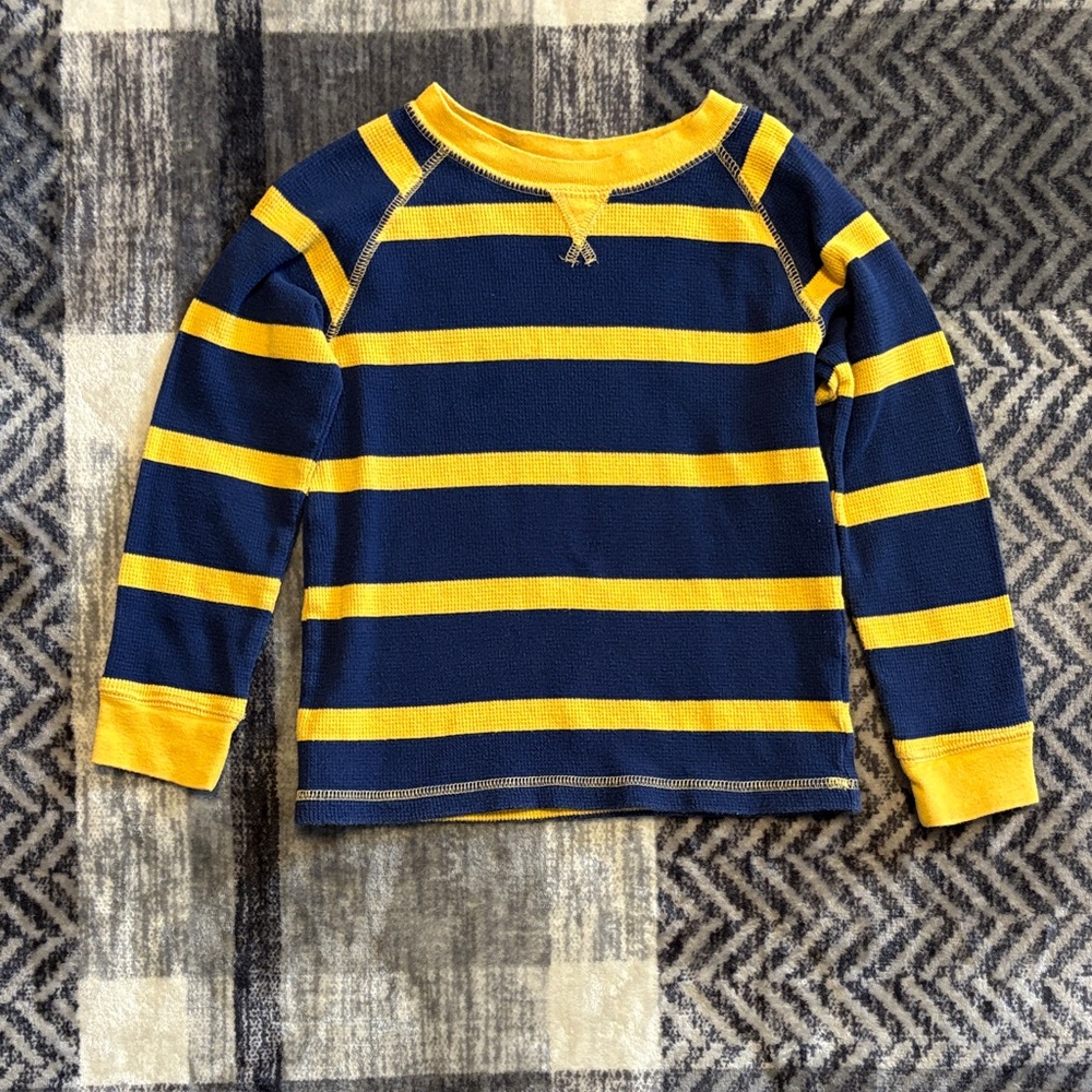Healthtex Blue and Yellow Striped Long Sleeve Tee